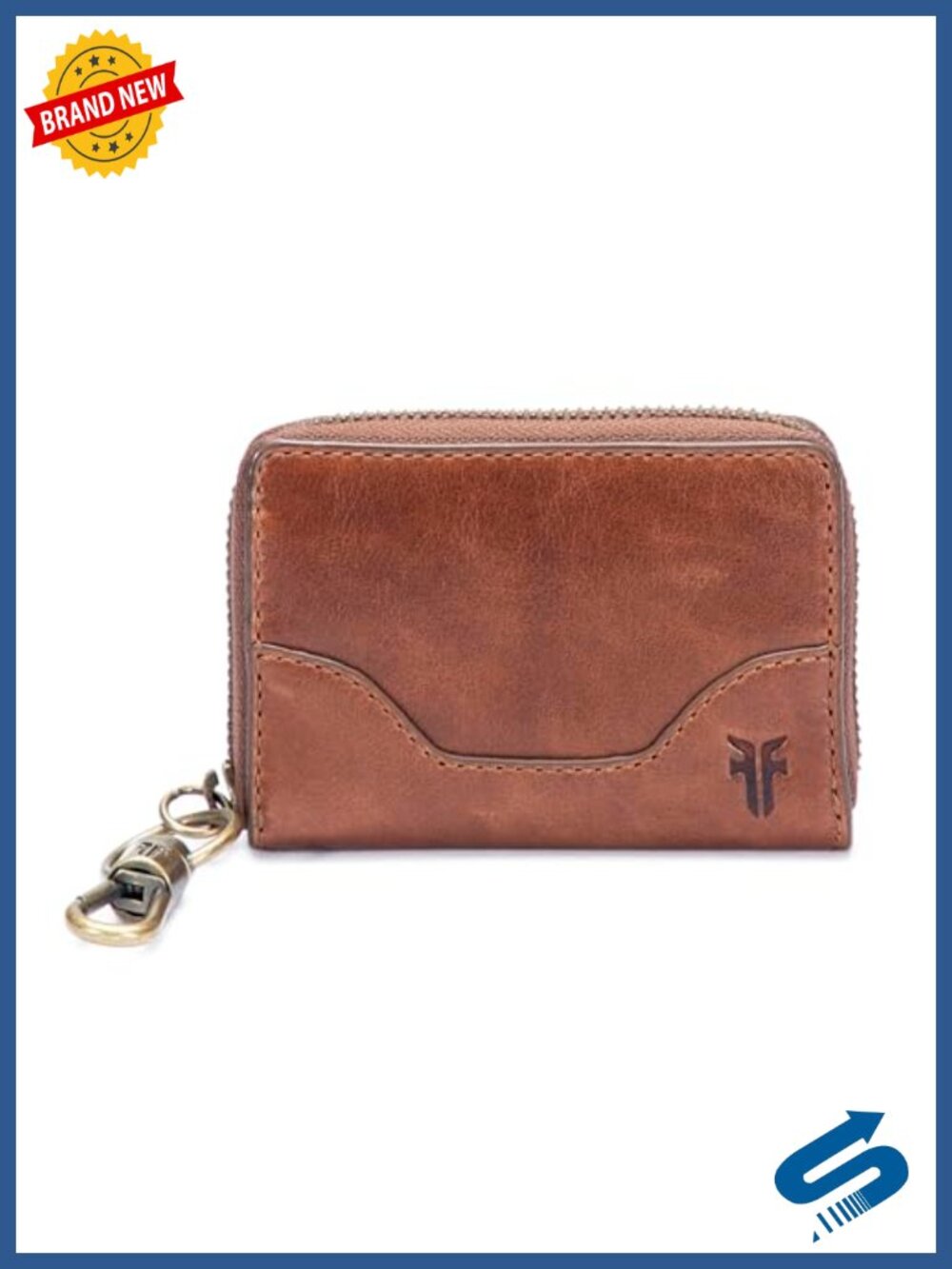 Genuine Leather Bi-Fold Zip Wallet with Clip and Card Slots